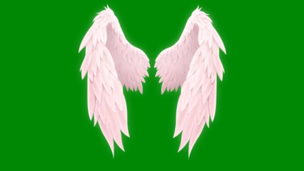 Angel Wings Wysokiej Jakości Zielony Ekran Technologia Abstrakcyjna Nauka Inżynieria — Wideo stockowe