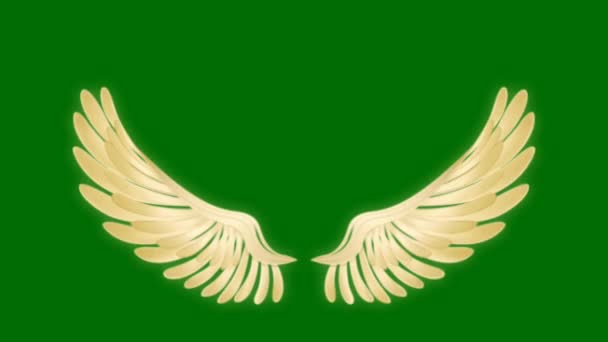 Angel Wings Wysokiej Jakości Zielony Ekran Technologia Abstrakcyjna Nauka Inżynieria — Wideo stockowe