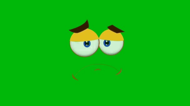 Cartoon Face High Quality Green Screen Abstract Technology Science Engineering — Stock Video
