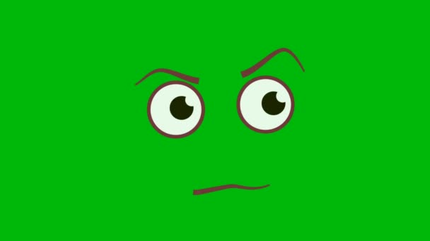 Cartoon Gesicht Hochwertige Grüne Leinwand Abstrakte Technologie Wissenschaft Technische Künstliche — Stockvideo