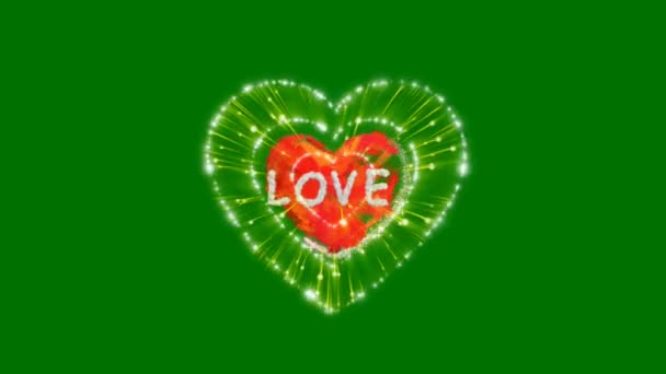 Love Високоякісний Зелений Екран Абстрактні Технології Наука Інженерний Штучний Інтелект — стокове відео