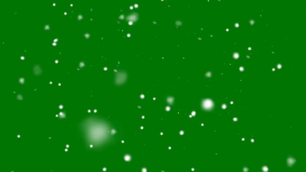 Χιόνι Πτώση Υψηλής Ποιότητας Πράσινη Οθόνη Αφηρημένη Τεχνολογία Επιστήμη Μηχανική — Αρχείο Βίντεο