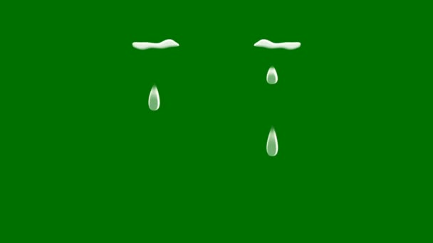 Lágrimas Tela Verde Vídeo Alta Resolução Animação Ultra Alta Definição — Vídeo de Stock