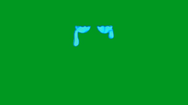 Lágrimas Alta Resolución Vídeo Pantalla Verde Animación Ultra Alta Definición — Vídeo de stock