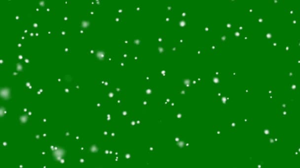 Падаючий Сніг Високої Роздільної Здатності Зелений Екран Фону Абстрактні Технології — стокове відео