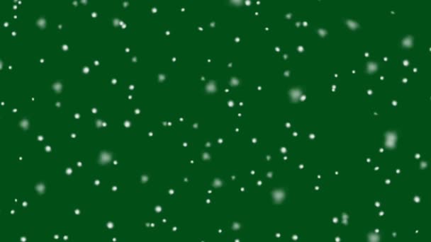 Fallender Schnee Hochauflösende Grüne Bildschirmhintergründe Abstrakte Technologie Wissenschaft Technische Künstliche — Stockvideo