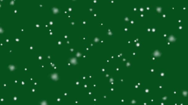 Fallender Schnee Hochauflösende Grüne Bildschirmhintergründe Abstrakte Technologie Wissenschaft Technische Künstliche — Stockvideo