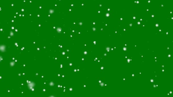 Vallende Sneeuw Hoge Resolutie Groene Scherm Achtergronden Abstract Technologie Wetenschap — Stockvideo