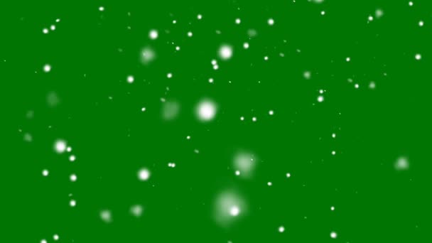 Fallande Snö Hög Upplösning Grön Skärm Bakgrunder Abstrakt Teknik Vetenskap — Stockvideo