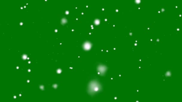 Падаючий Сніг Високої Роздільної Здатності Зелений Екран Фону Абстрактні Технології — стокове відео