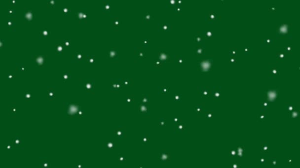 Falling Snow Wysokiej Rozdzielczości Zielony Ekran Tła Technologia Abstrakcyjna Nauka — Wideo stockowe