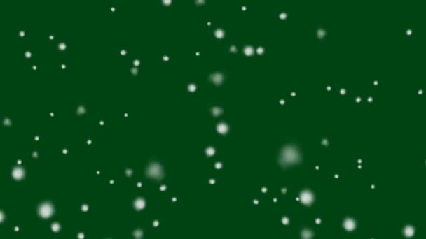 Falling Snow Wysokiej Rozdzielczości Zielony Ekran Tła Technologia Abstrakcyjna Nauka — Wideo stockowe