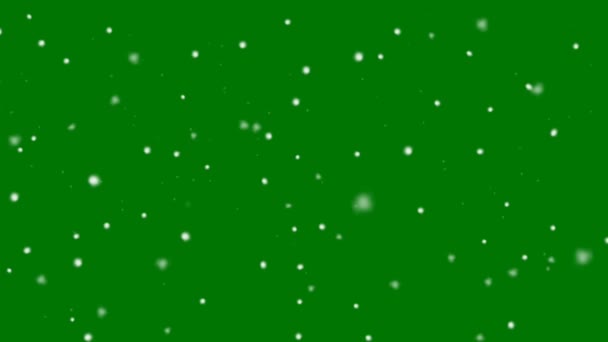 Πτώση Χιόνι Υψηλής Ανάλυσης Πράσινο Φόντο Οθόνη Αφηρημένη Τεχνολογία Επιστήμη — Αρχείο Βίντεο