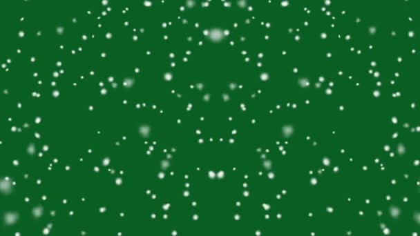 Falling Snow Nagy Felbontású Zöld Képernyő Hátterek Absztrakt Technológia Tudomány — Stock videók