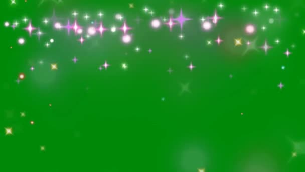 Glitter Stjärnor Hög Upplösning Grön Skärm Animerad Abstrakt Teknik Vetenskap — Stockvideo