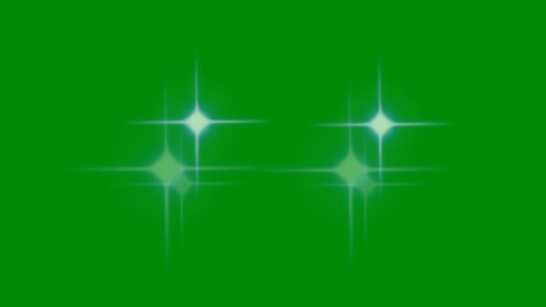 Блестящие Звезды Высоким Разрешением Зеленый Экран Анимированный Абстрактные Технологии Наука — стоковое видео