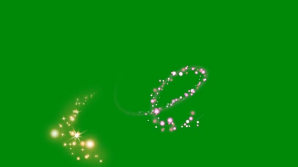 Csillogó Csillagok Nagy Felbontású Zöld Képernyő Animált Absztrakt Technológia Tudomány — Stock videók