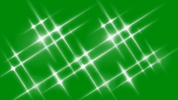 Glitter Stjärnor Hög Upplösning Grön Skärm Animerad Abstrakt Teknik Vetenskap — Stockvideo