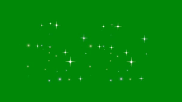 Parıldayan Yıldızlar Yüksek Çözünürlüklü Yeşil Ekran Animasyonu Soyut Teknoloji Bilim — Stok video