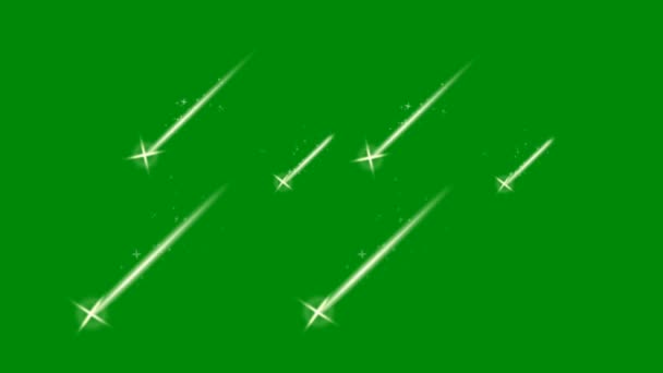 Glitter Estrelas Alta Resolução Tela Verde Animado Tecnologia Abstrata Ciência — Vídeo de Stock