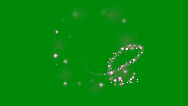 Glitter Αστέρια Υψηλής Ανάλυσης Πράσινη Οθόνη Κινουμένων Σχεδίων Αφηρημένη Τεχνολογία — Αρχείο Βίντεο
