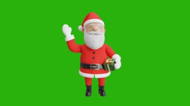 Noel Baba yüksek çözünürlüklü yeşil ekran animasyon video 4k, soyut teknoloji, bilim, mühendislik yapay zeka, dikdörtgen video, 3D animasyon, Ultra Yüksek Tanımlama, 4k video