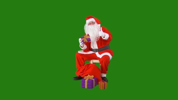 Santa Claus Alta Resolución Vídeo Pantalla Verde Fácil Editar Ilustración — Vídeos de Stock