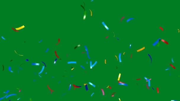 Confetti Vysoce Kvalitní Efekt Zelené Obrazovky Zeleném Pozadí Obrazovky Motion — Stock video