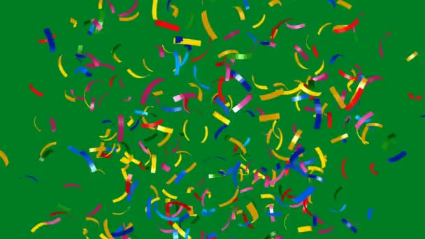 Confetti Високоякісний Ефект Зеленого Екрану Фоні Зеленого Екрану Рухова Графіка — стокове відео