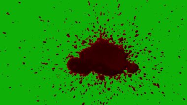 Organik Sıçratılmış Kan Elementi Kolay düzenlenebilir yeşil ekran video herhangi bir bileşim yazılımı, Blood VFX Video Element, suç mahalleri, Cadılar Bayramı ve korku filmleri.