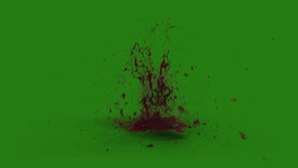 Organic Splattered Blood Element Snadné Editovatelné Zelené Obrazovky Video Jakýkoli — Stock video