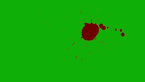 Organic Splattered Blood Element Facile Modificare Video Dello Schermo Verde — Video Stock