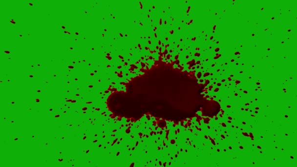 Органические Брызги Крови Элемент Легко Редактируемый Зеленый Экран Видео Любое — стоковое видео