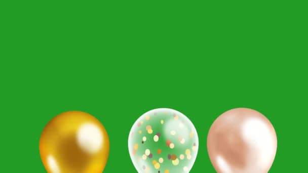 Balon Wysokiej Jakości Zielony Ekran Animowany Łatwy Edycji Zielony Ekran — Wideo stockowe