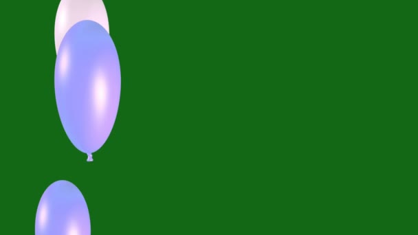 Повітряна Куля Високоякісний Зелений Екран Анімований Легке Редагування Зеленого Екрану — стокове відео