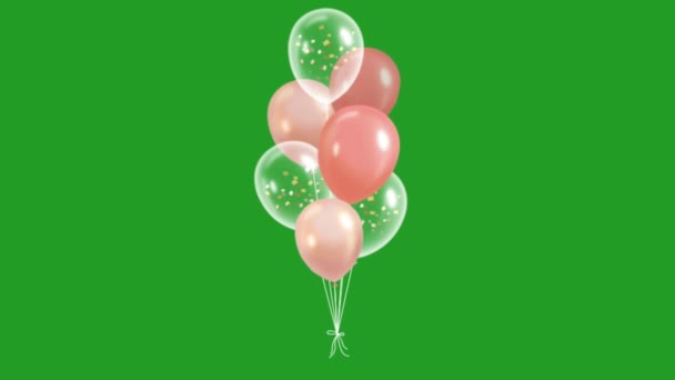 Ballon Hoge Kwaliteit Groen Scherm Geanimeerd Gemakkelijk Bewerkbare Groene Scherm — Stockvideo