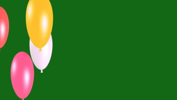 Повітряна Куля Високоякісний Зелений Екран Анімований Легке Редагування Зеленого Екрану — стокове відео