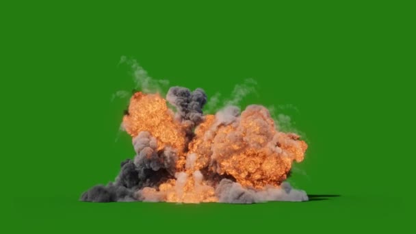 Explosie Hoge Resolutie Groen Scherm Geanimeerde Video Chroma Sleutel Vlam — Stockvideo