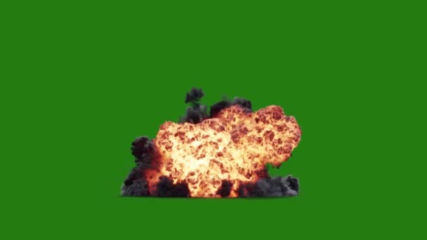 Explosión Alta Resolución Video Animado Pantalla Verde Croma Key Efecto — Vídeo de stock