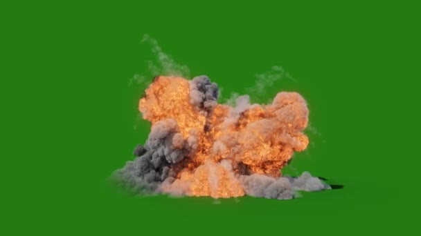 爆炸高分辨率绿色屏幕动画视频4K或彩色键 火焰效果可用于爆炸炸药 简易绿色屏幕视频 首选绿色螺钉 — 图库视频影像