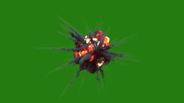 爆炸高分辨率绿色屏幕动画视频4K或彩色键 火焰效果可用于爆炸炸药 简易绿色屏幕视频 首选绿色螺钉 — 图库视频影像