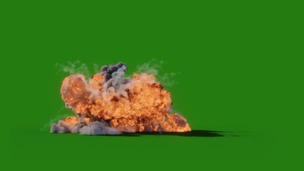 Explosie Hoge Resolutie Groen Scherm Geanimeerde Video Chroma Sleutel Vlam — Stockvideo