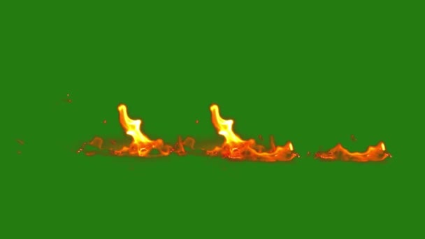 Ogień Wysokiej Jakości Zielony Ekran Łatwy Edycji Zielony Ekran Wideo — Wideo stockowe
