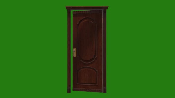 Door Opening High Quality Green Screen Effect Easy Editable Green — Vídeo de Stock