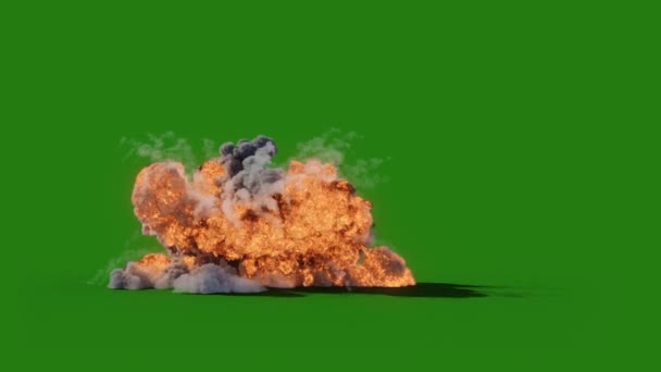 Explosion Hög Upplösning Video Grön Skärm Videoelementet Grön Skärm Bakgrund — Stockvideo