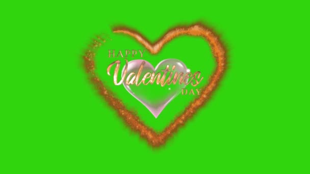 День Святого Валентина Ефект Високої Роздільної Здатності Зелений Екран Легке — стокове відео