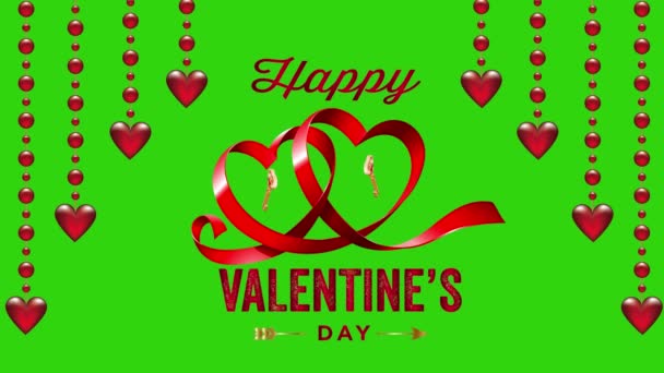 Día San Valentín Alta Resolución Efecto Pantalla Verde Vídeo Pantalla — Vídeo de stock