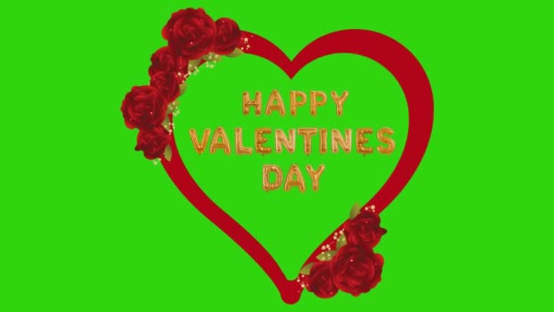 Día San Valentín Alta Resolución Efecto Pantalla Verde Vídeo Pantalla — Vídeo de stock