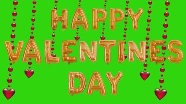 День Святого Валентина Ефект Високої Роздільної Здатності Зелений Екран Легке — стокове відео