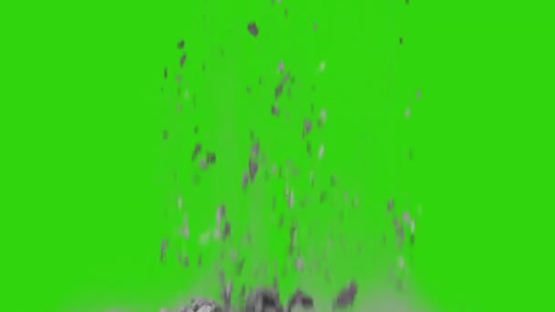 Distruzione Debris Alta Qualità Animato Video Schermo Verde Facile Modificabile — Video Stock